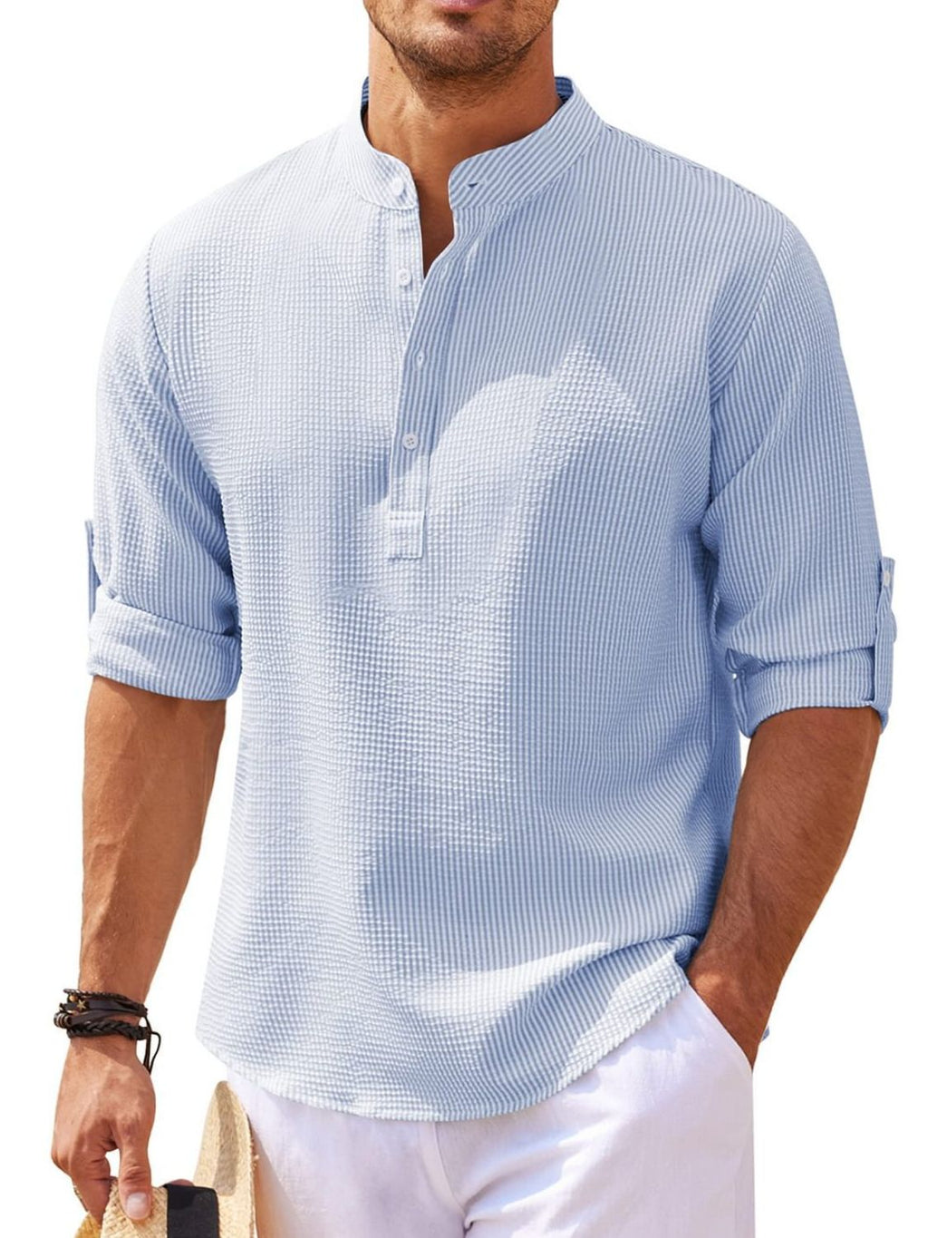 Half Button Long Sleeve Shirt