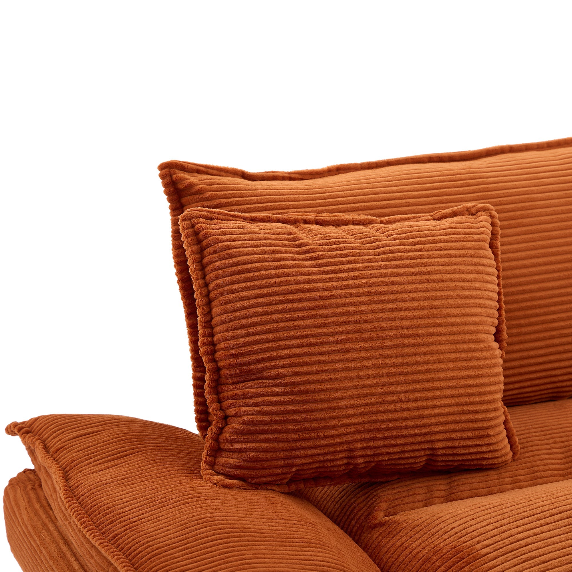 Corduroy Sofa Sleeper Couch Loveseat Sofa with Pillows Comfy Upholstered Deep Seat Sofa for Bedroom,Living Room,Apartment,Office,Dorm-Orange Corduroy