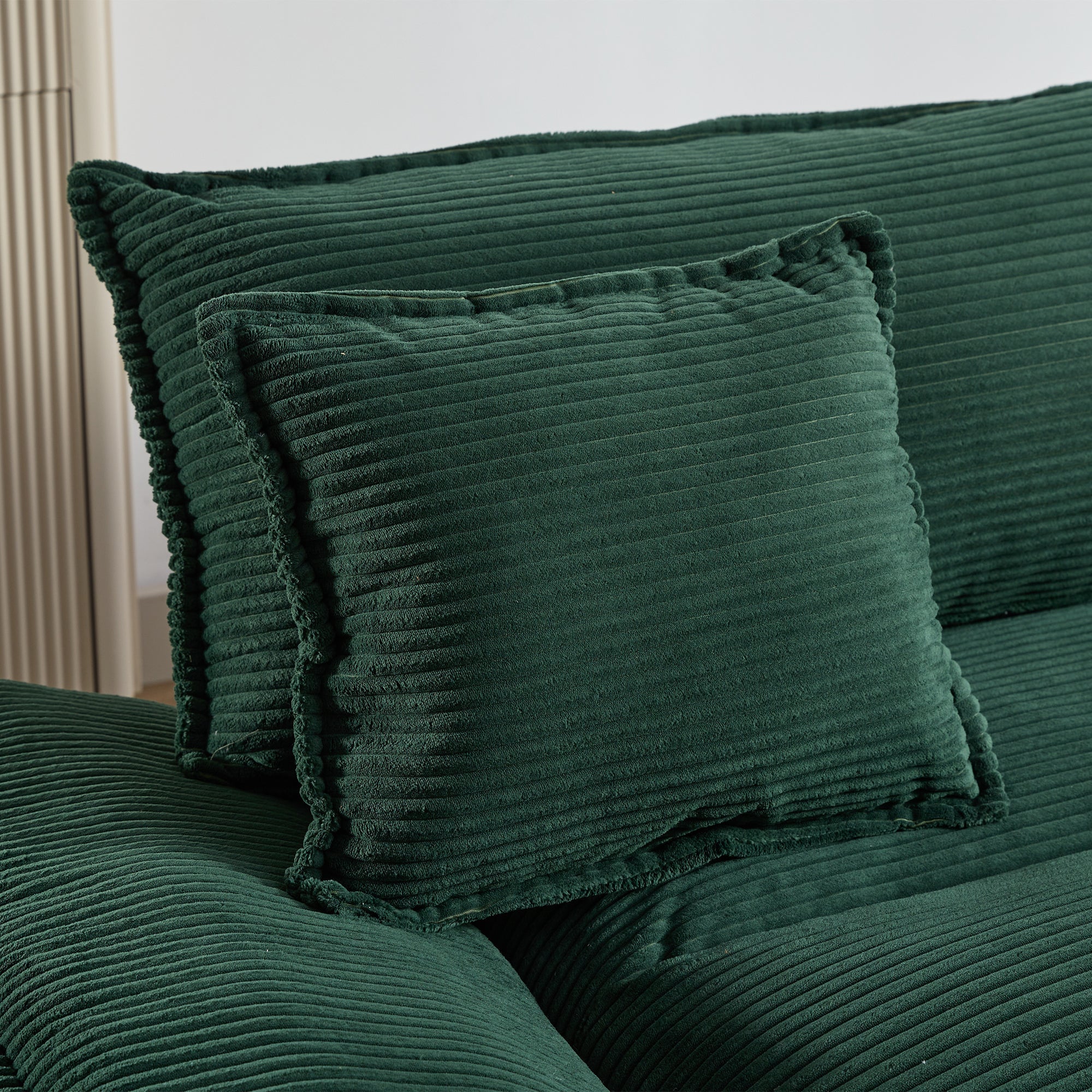 Corduroy Sofa Sleeper Couch Loveseat Sofa with Pillows Comfy Upholstered Deep Seat Sofa for Bedroom,Living Room,Apartment,Office,Dorm-Green Corduroy