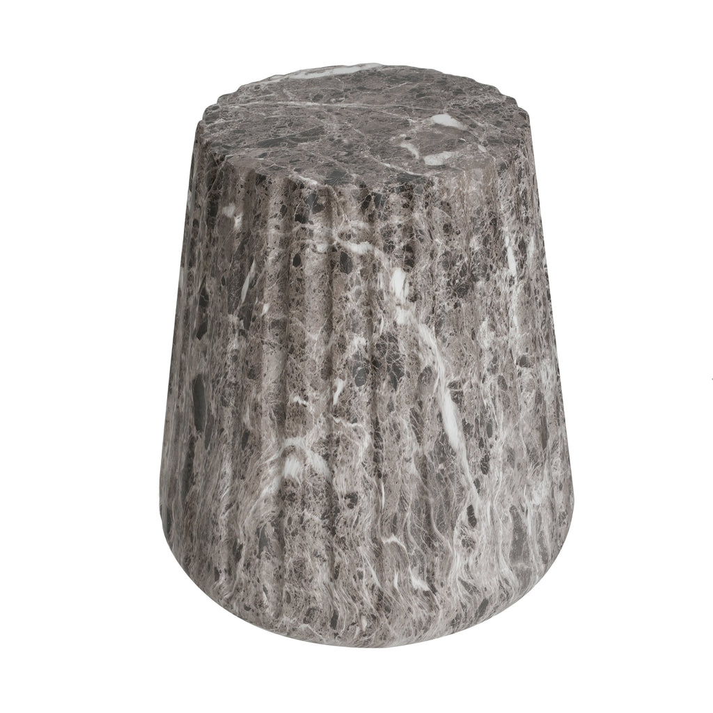 Outdoor Cleme Carved Side Table, Brown