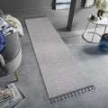 NAAR Guros Collection 2X8 White / Ivory / Medallion Indoor / Outdoor Runner Rug