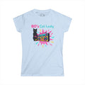 80's Cat Lady Graphic Tee - Fun Retro Style for Cat Lovers