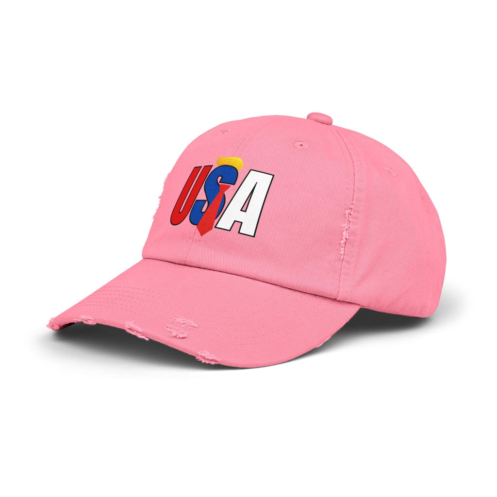Unisex Trendy Distressed USA Cap