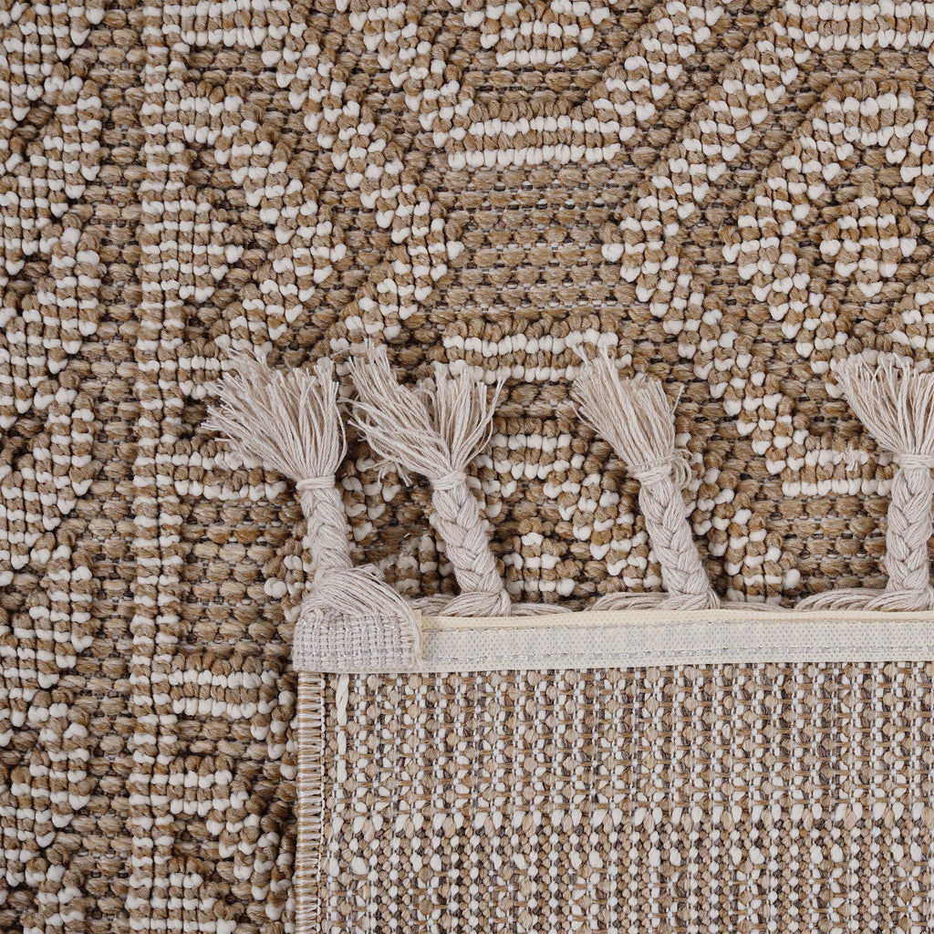 NAAR Guros Collection 5X7 Mocha / Geometric Indoor / Outdoor Area Rug
