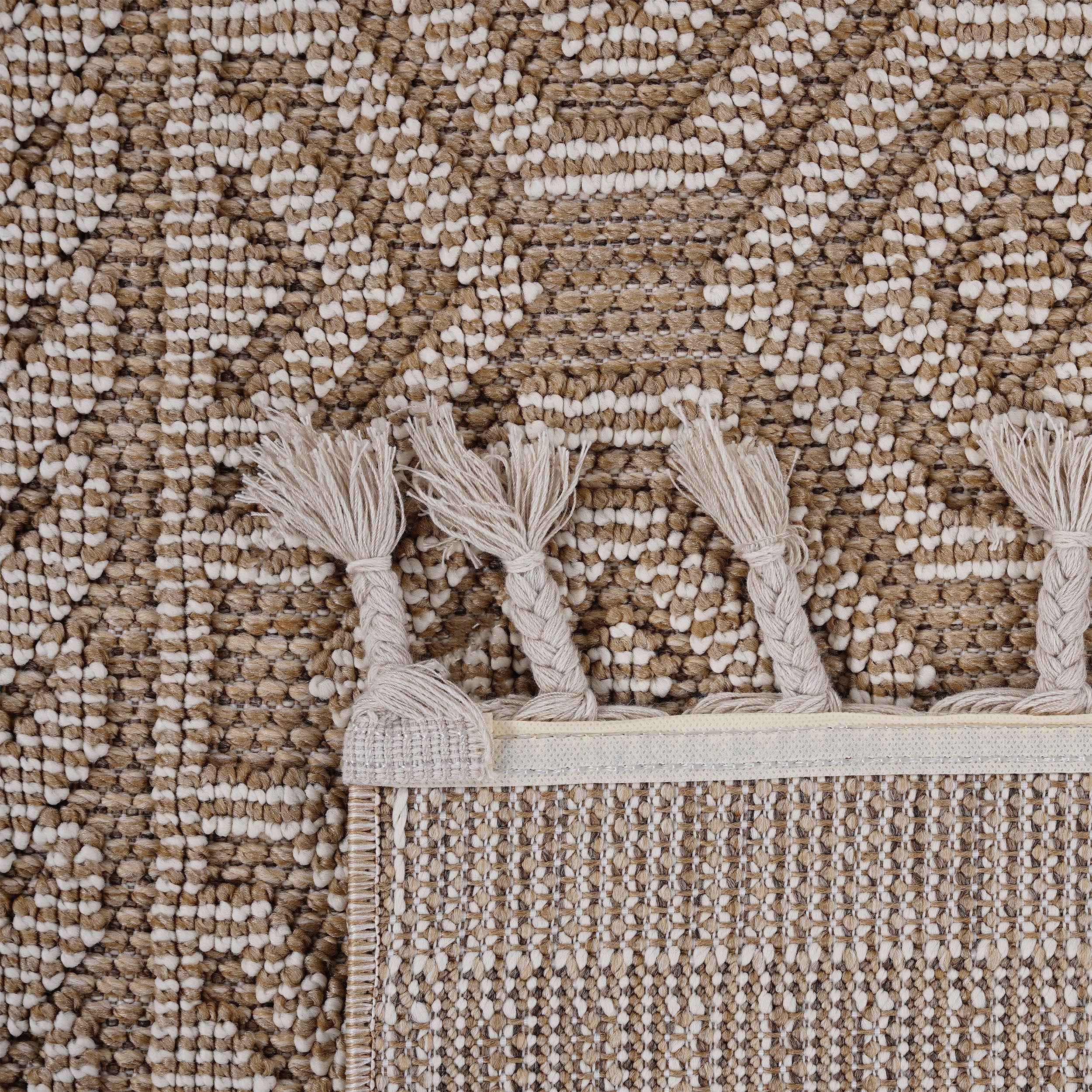 NAAR Guros Collection 5X7 Mocha / Geometric Indoor / Outdoor Area Rug