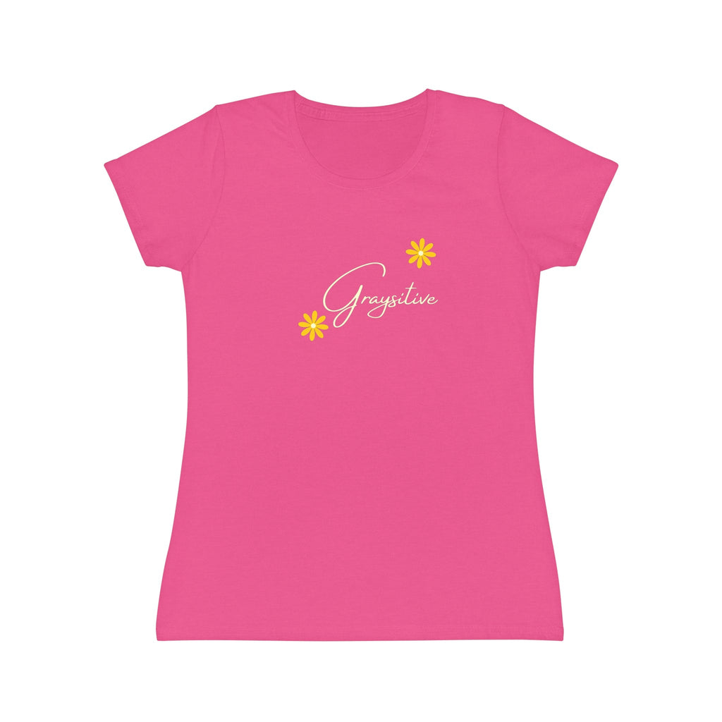 Women's Iconic T-Shirt graysitive with flowers