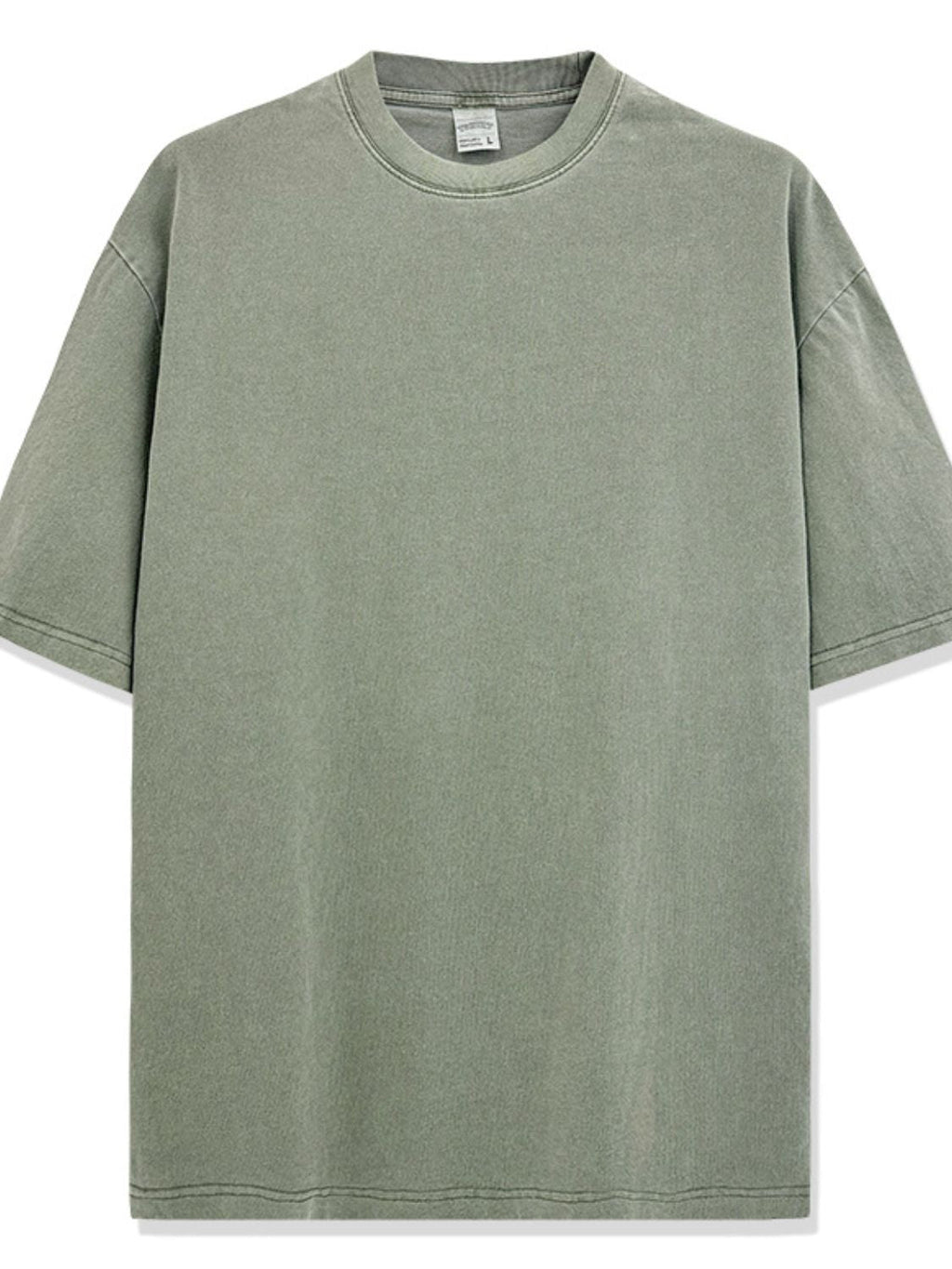 Round Neck Washed T-Shirt Plus Size