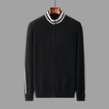 Men's Half-high Collar Knitted Slim-fitting All-matching Striped Sweater