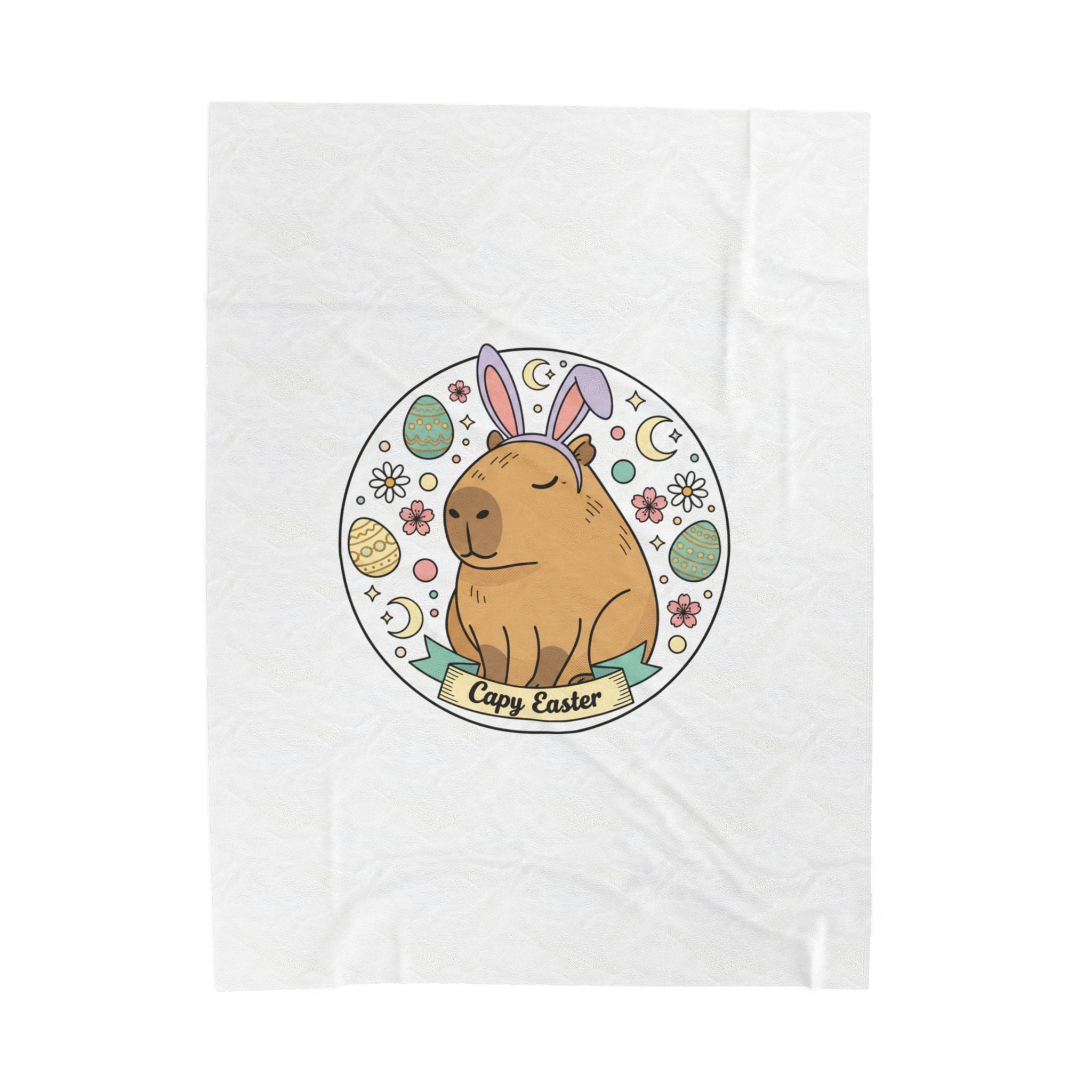 Easter bunny aesthetic Velveteen Plush Blanket, pastel spring cottagecore, vintage Easter