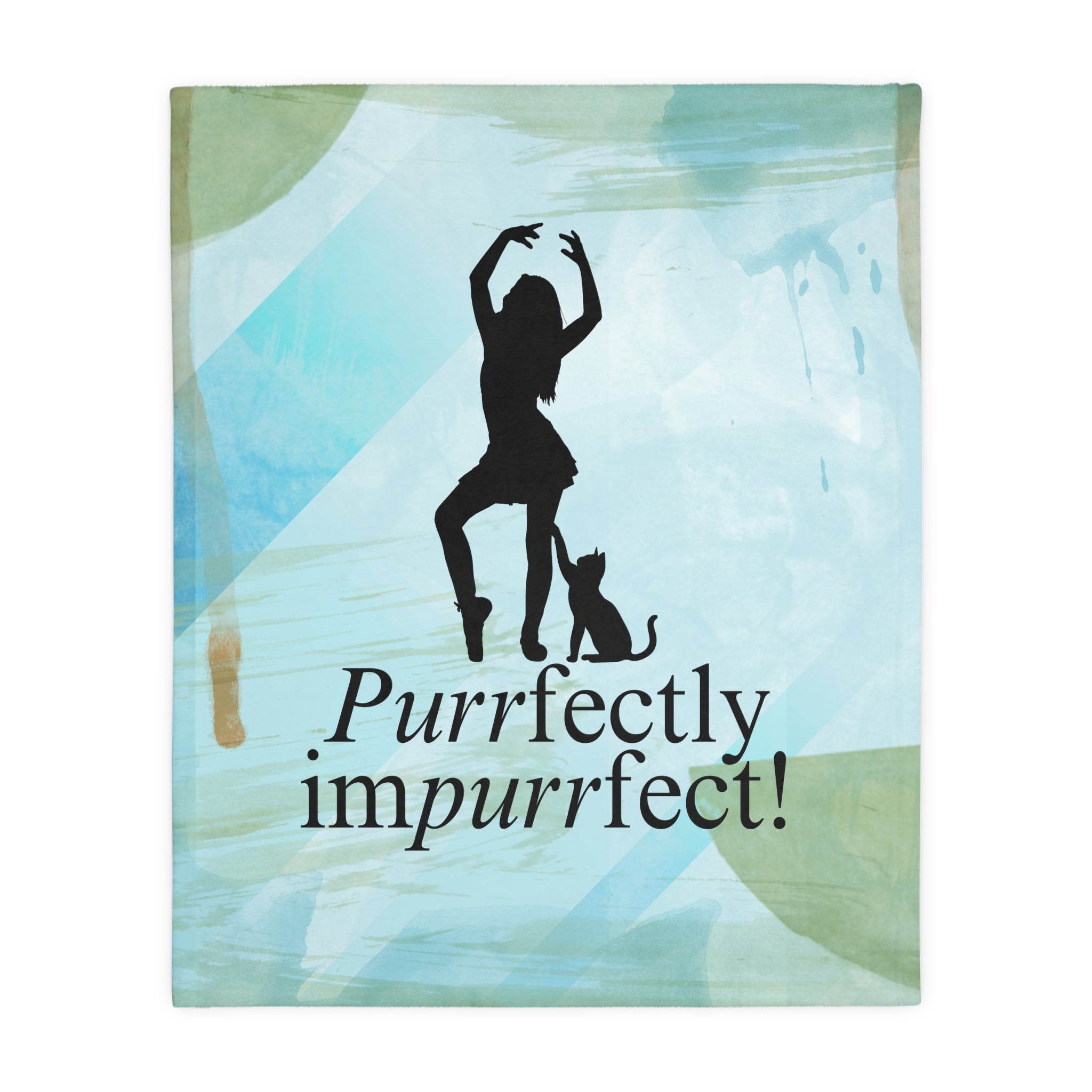 Purrfectly Impurrfect Velveteen Microfiber Blanket (Two-sided print)