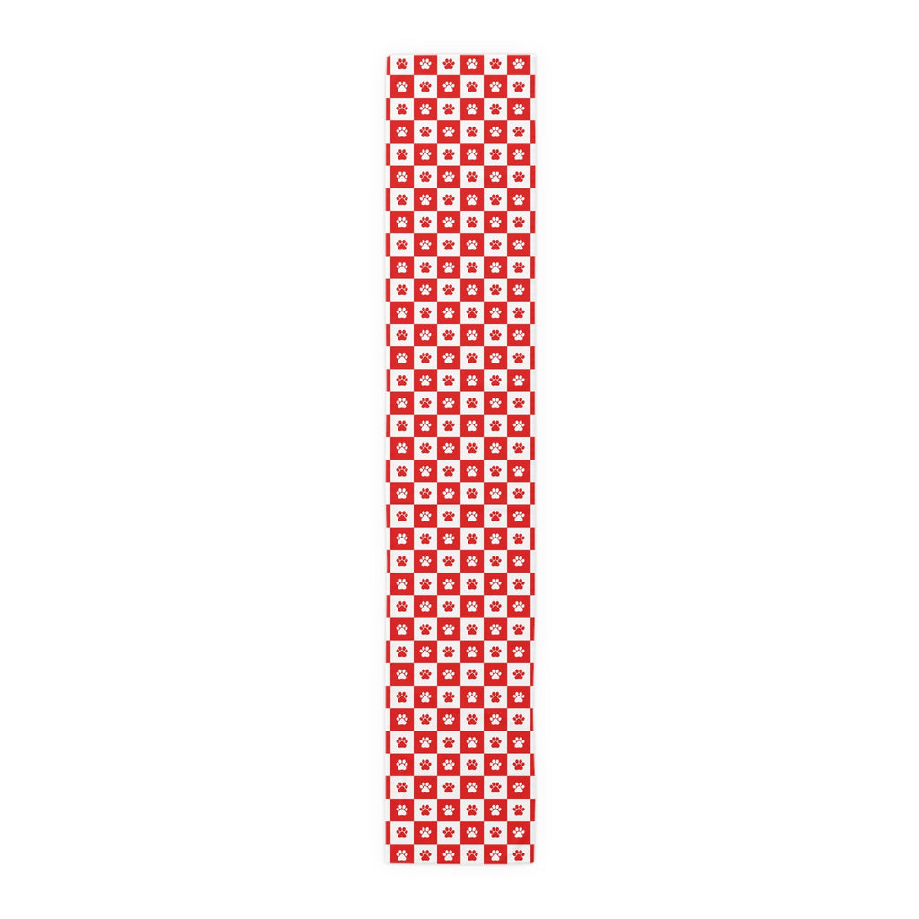 Red & White Paws Table Runner (Cotton, Poly)