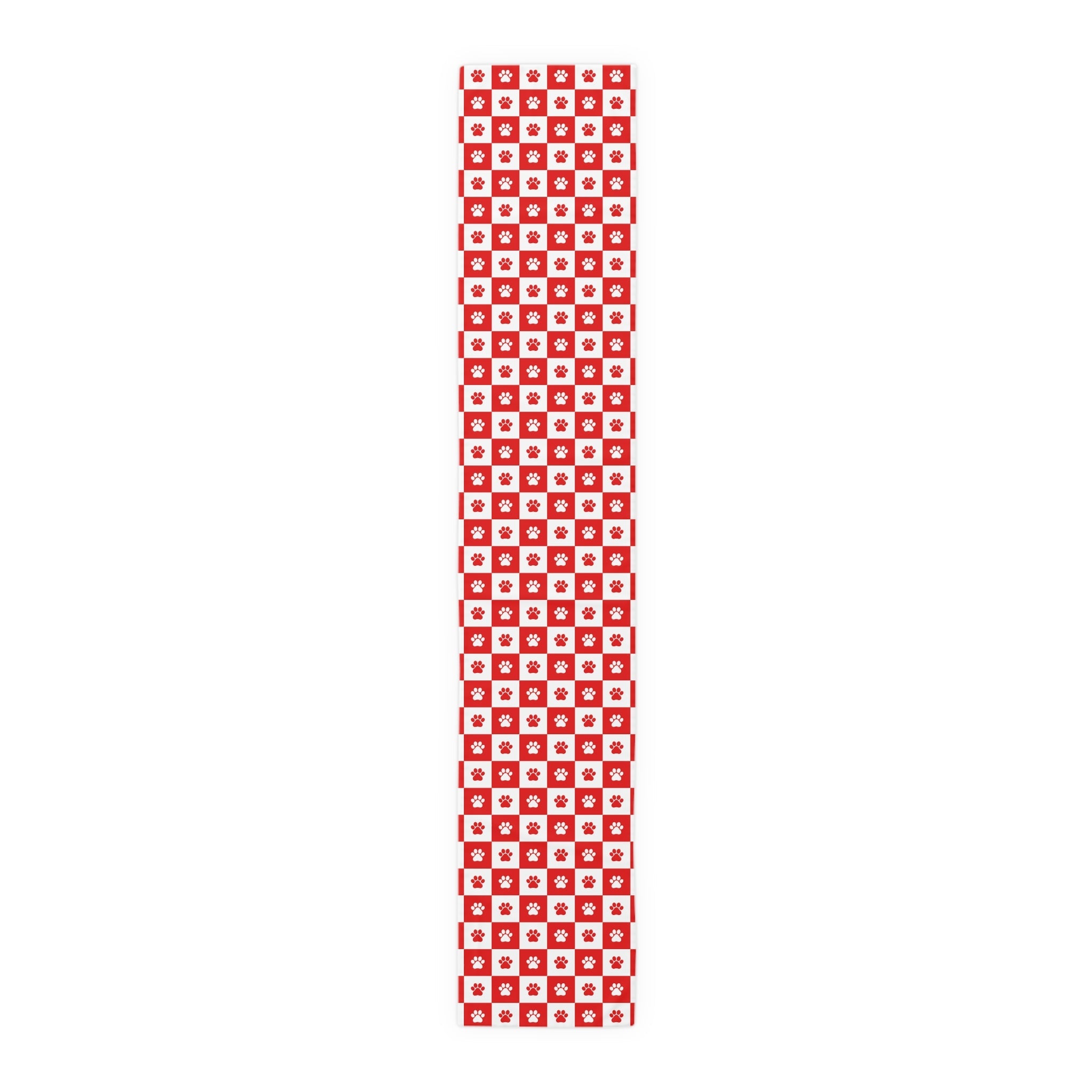 Red & White Paws Table Runner (Cotton, Poly)