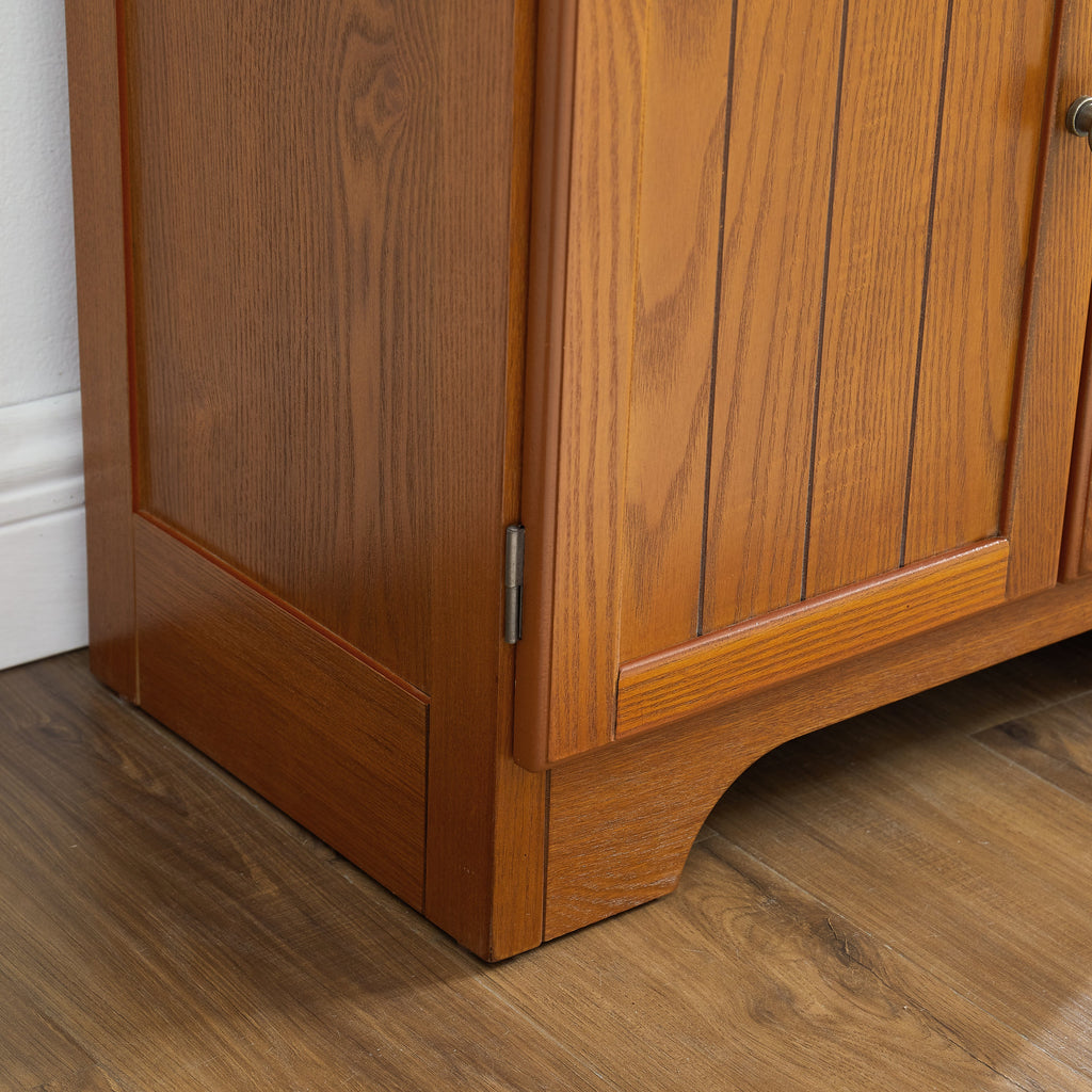 72.4' Tall Storage Cabinet Tall Storage Cabinet with 8 Doors and 4 Shelves ,Bookshelf Living Room, Kitchen, Dining Room, Office  Freestanding Storage Cabinet,Oak