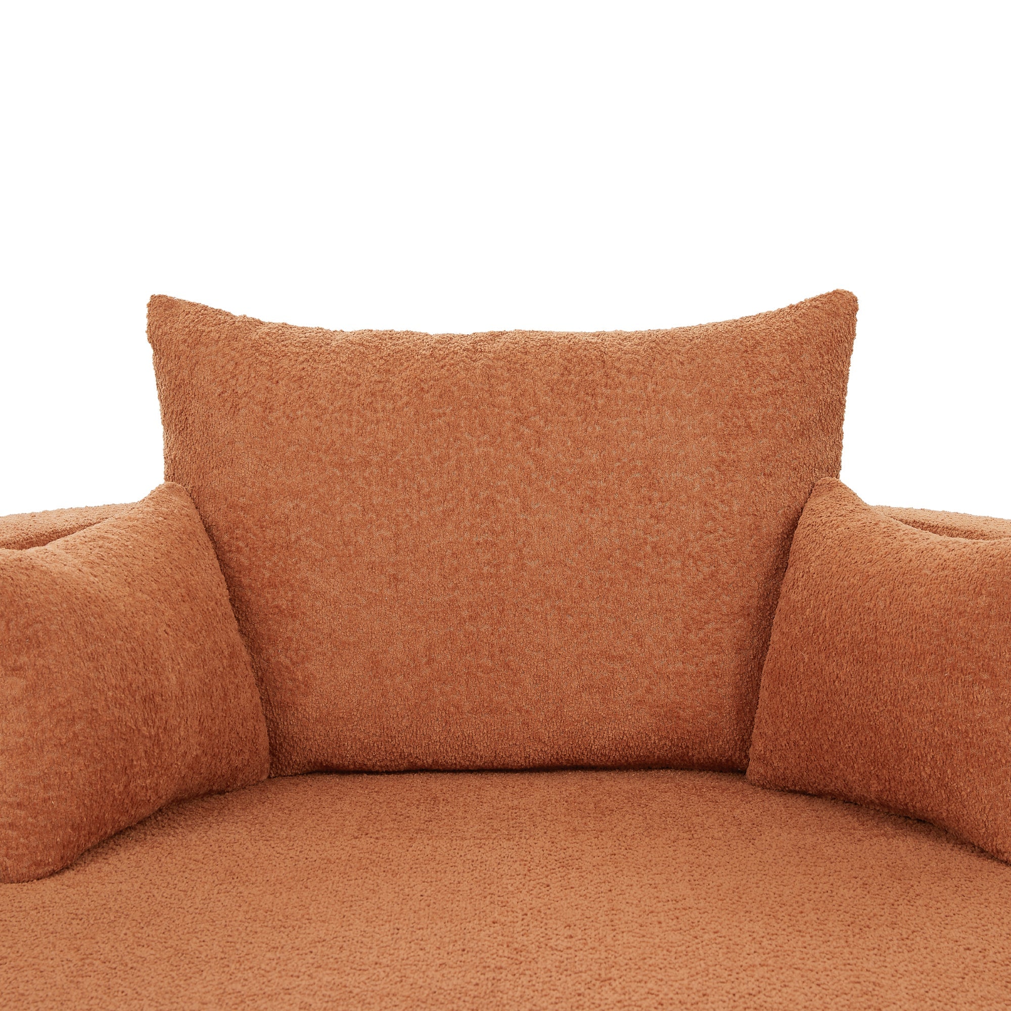 360° Swivel Accent Barrel Chair with Removable Pillows, Orange Red Chenille, 56.3 Inch