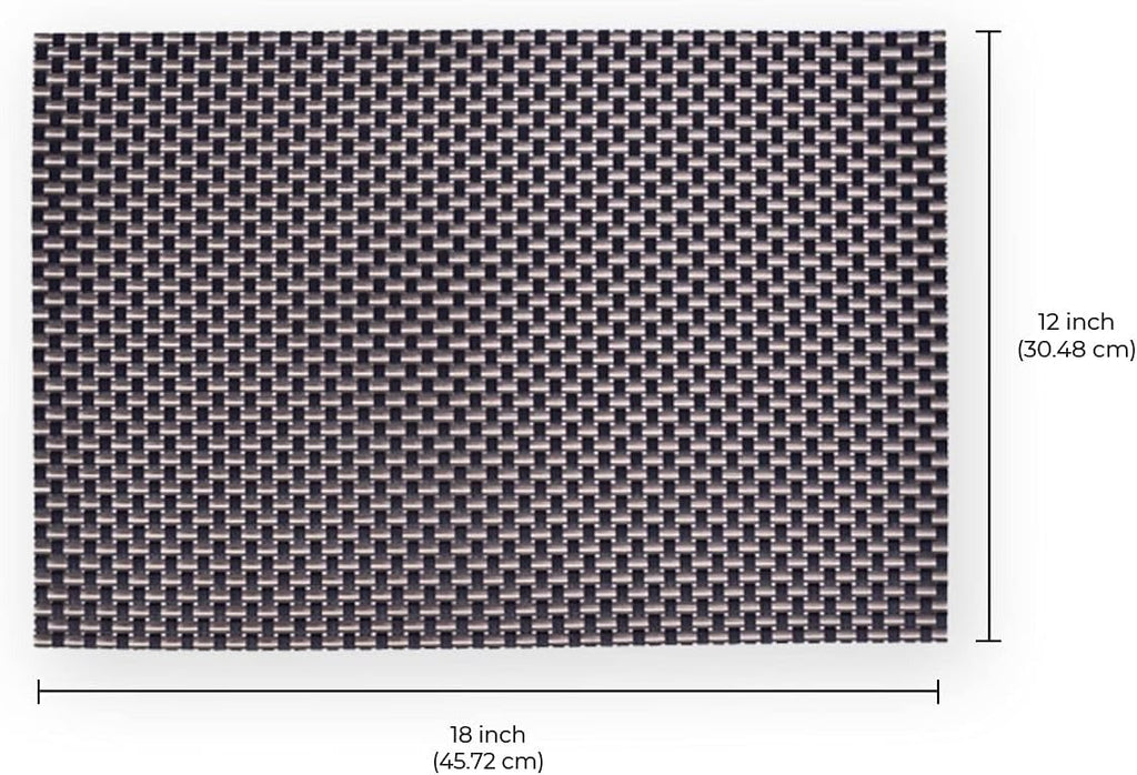 Decozen Placemats - Table Protector for Kitchen Decor Scratch Heat Resistant Placemats Washable Wipeable Indoor Outdoor Home Decor Table Place Mats Vinyl PVC 18x12 Inches - Black Gold