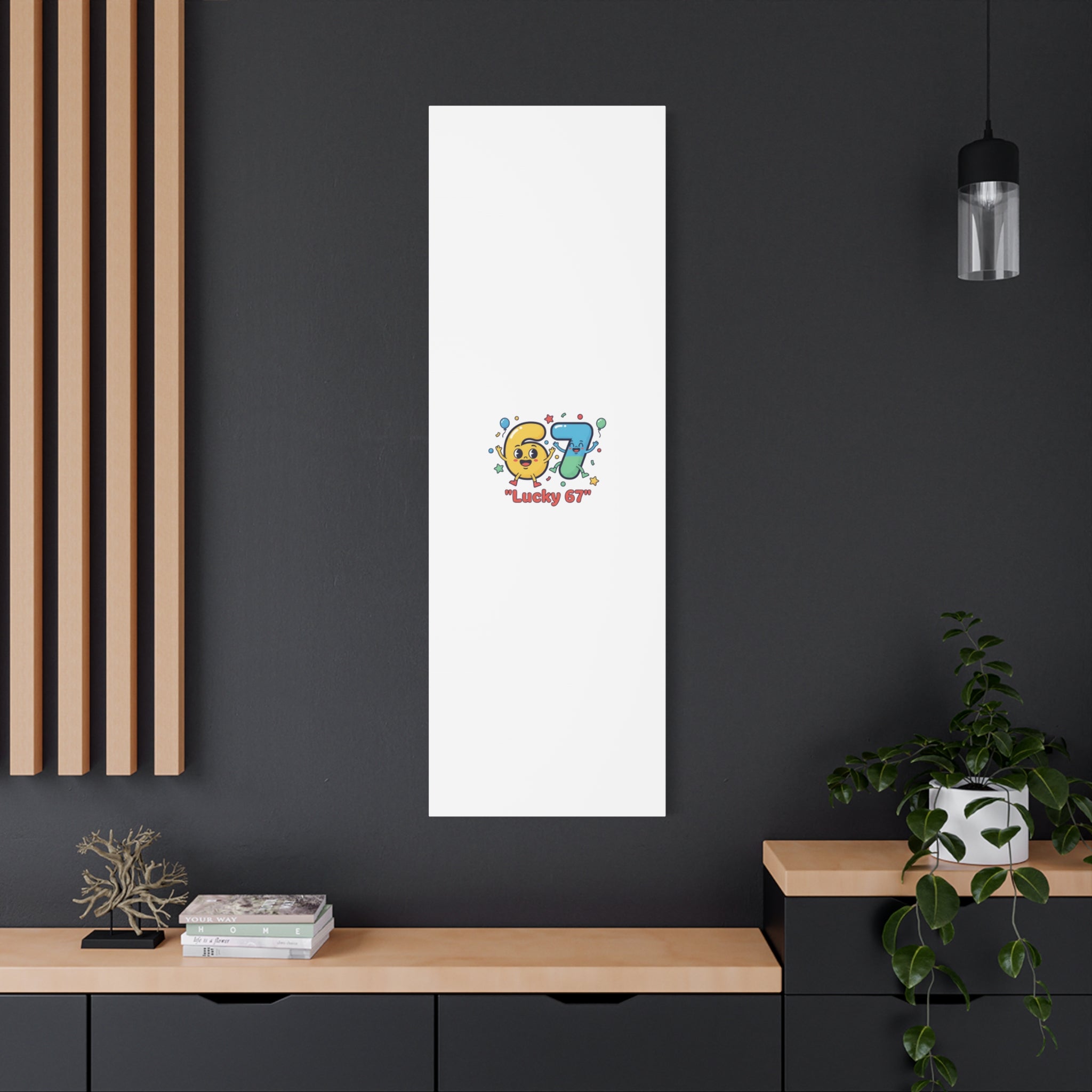 Lucky 67 Canvas, Stretched Matte | 67 meme, absurdist humor