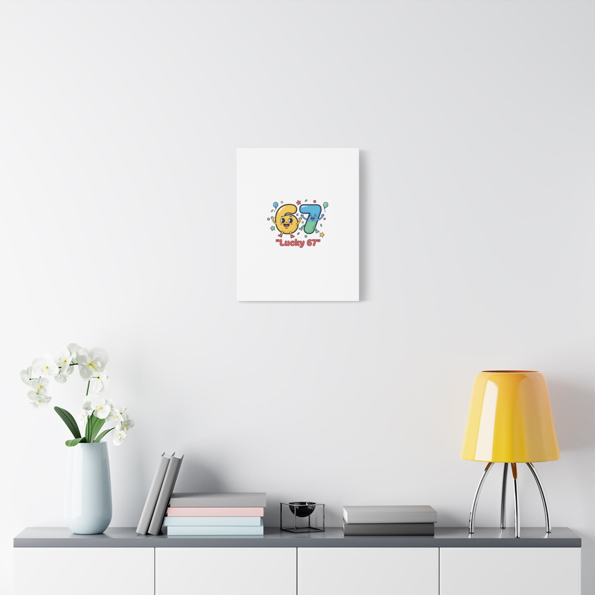 Lucky 67 Canvas, Stretched Matte | 67 meme, absurdist humor