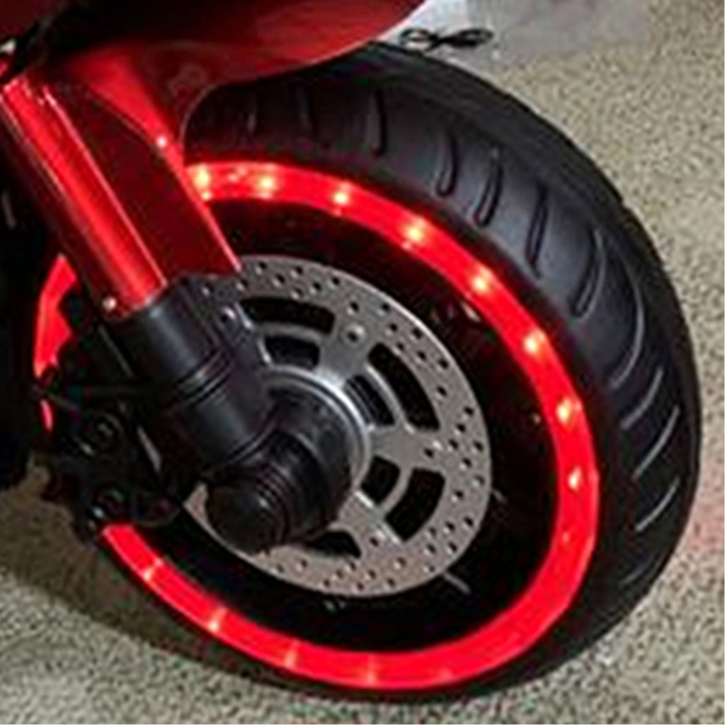 Kids 12V Motorcycle with Training Wheels, Manual Throttle, and Lighting Wheels for Boys and Girls Ages 3-6