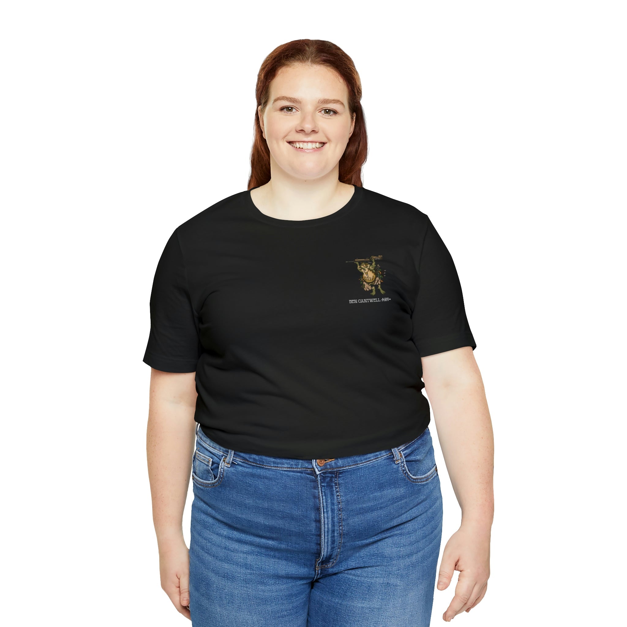 Sniper Rifle Frog - Front Print - Short Sleeve Tee