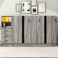 Twin Size Murphy Bed with Drawers and LED Light, can be Folded into a Cabinet, Gray