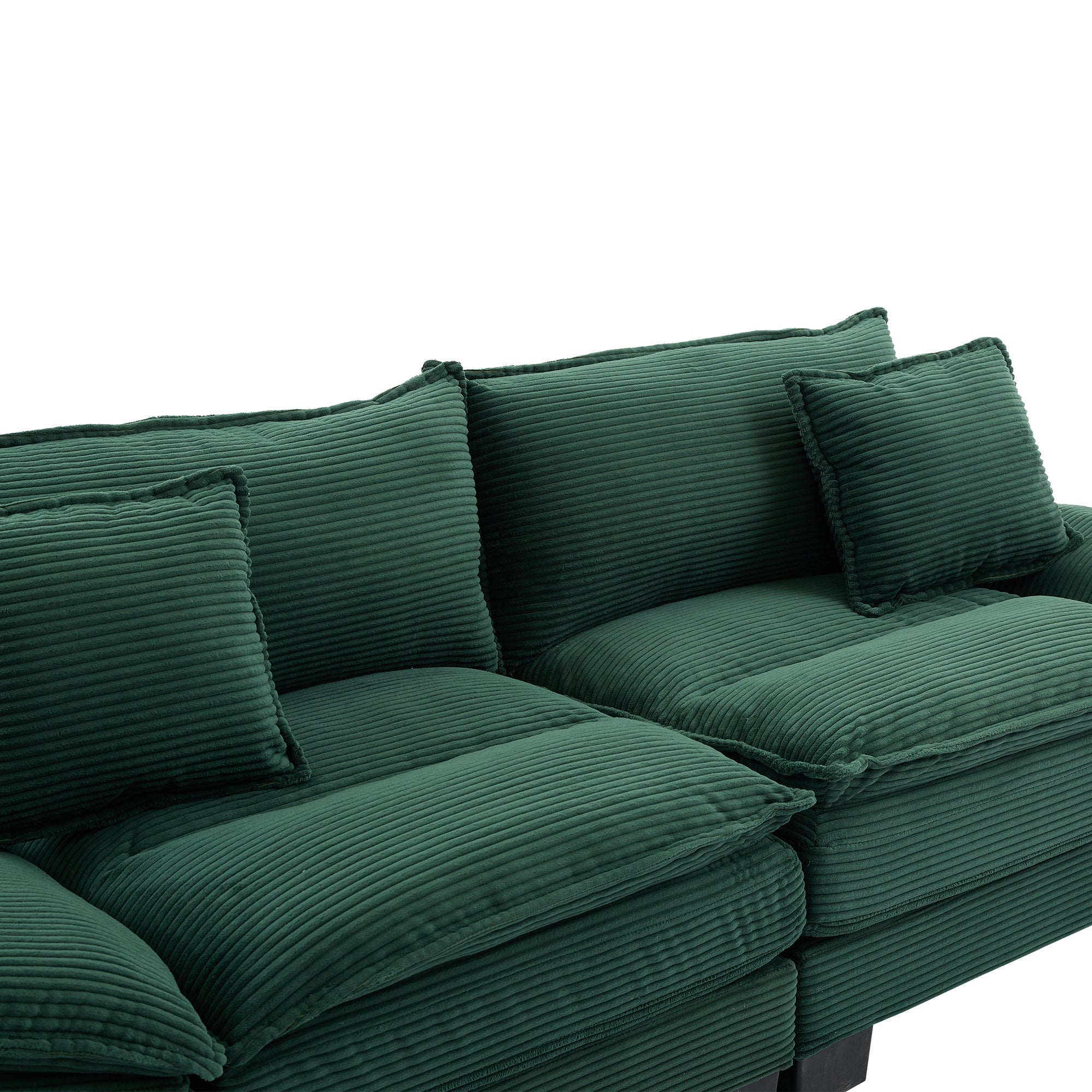 Corduroy Sofa Sleeper Couch Loveseat Sofa with Pillows Comfy Upholstered Deep Seat Sofa for Bedroom,Living Room,Apartment,Office,Dorm-Green Corduroy