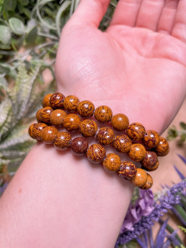 8mm Beaded Golden Jasper Bracelet