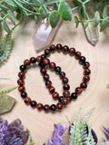 8mm Beaded Red Tigers Eye Bracelet