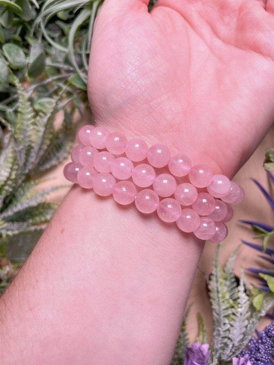 8mm Beaded Rose Quartz Bracelet