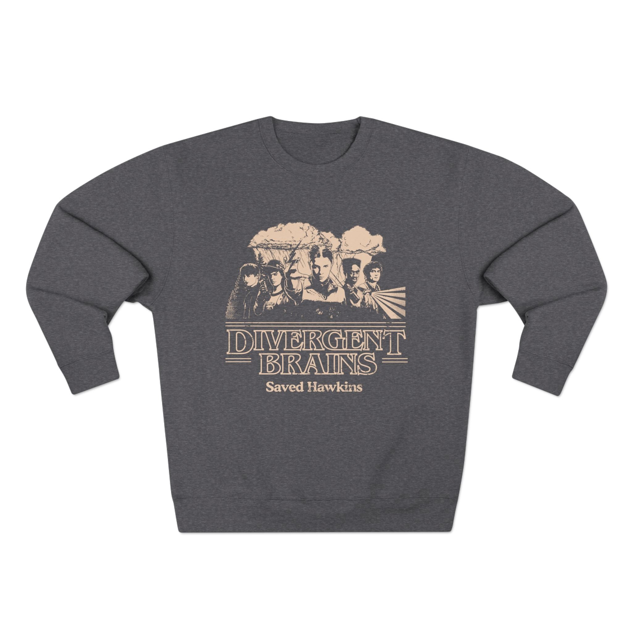 Divergent Brains Saved Hawkins - Adult Unisex Crewneck Sweatshirt