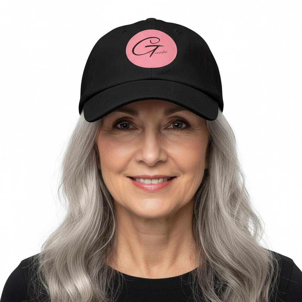 Hat with Leather Patch (Round)