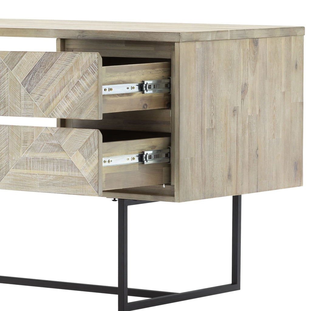 Peridot 2 Drawer Desk in Natural Acacia Wood