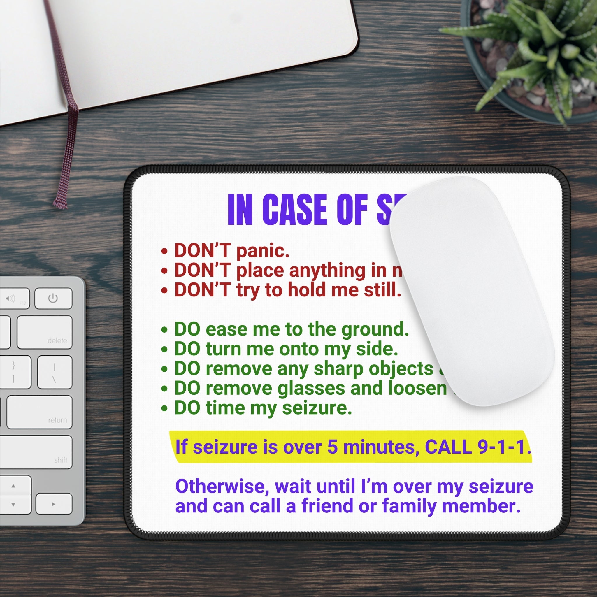 In Case of Seizure Gaming Mouse Pad