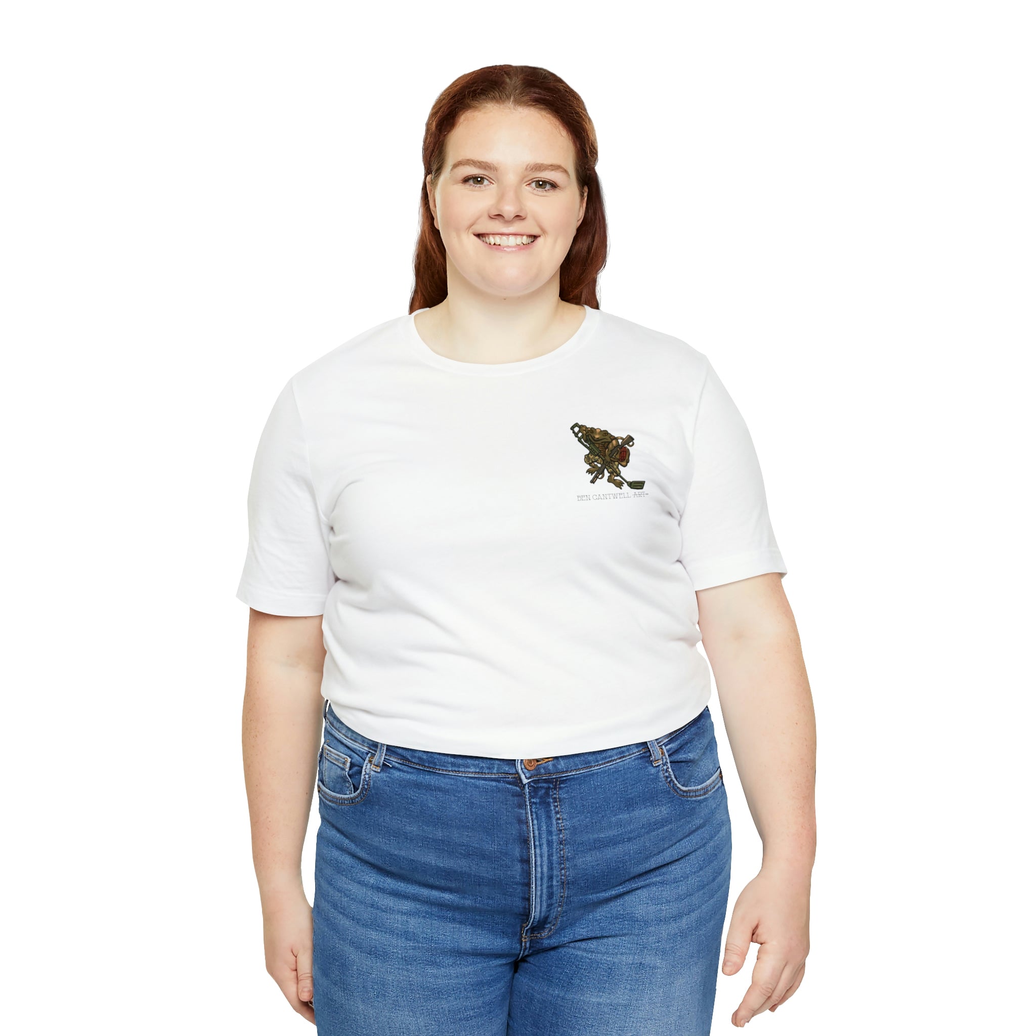 Metal Detector and Shotgun Engineer Frog - Front Print - Short Sleeve Tee