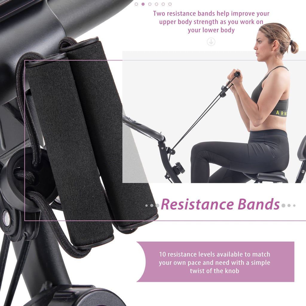 Exercise Bike,Workout Bikes for Home,Folding Stationary Bikes for Home with 16-Level Magnetic Resistance, 300LBS Capacity X-Bike Indoor Exercise Equipment with Heart Rate Sensor & LCD Monitor