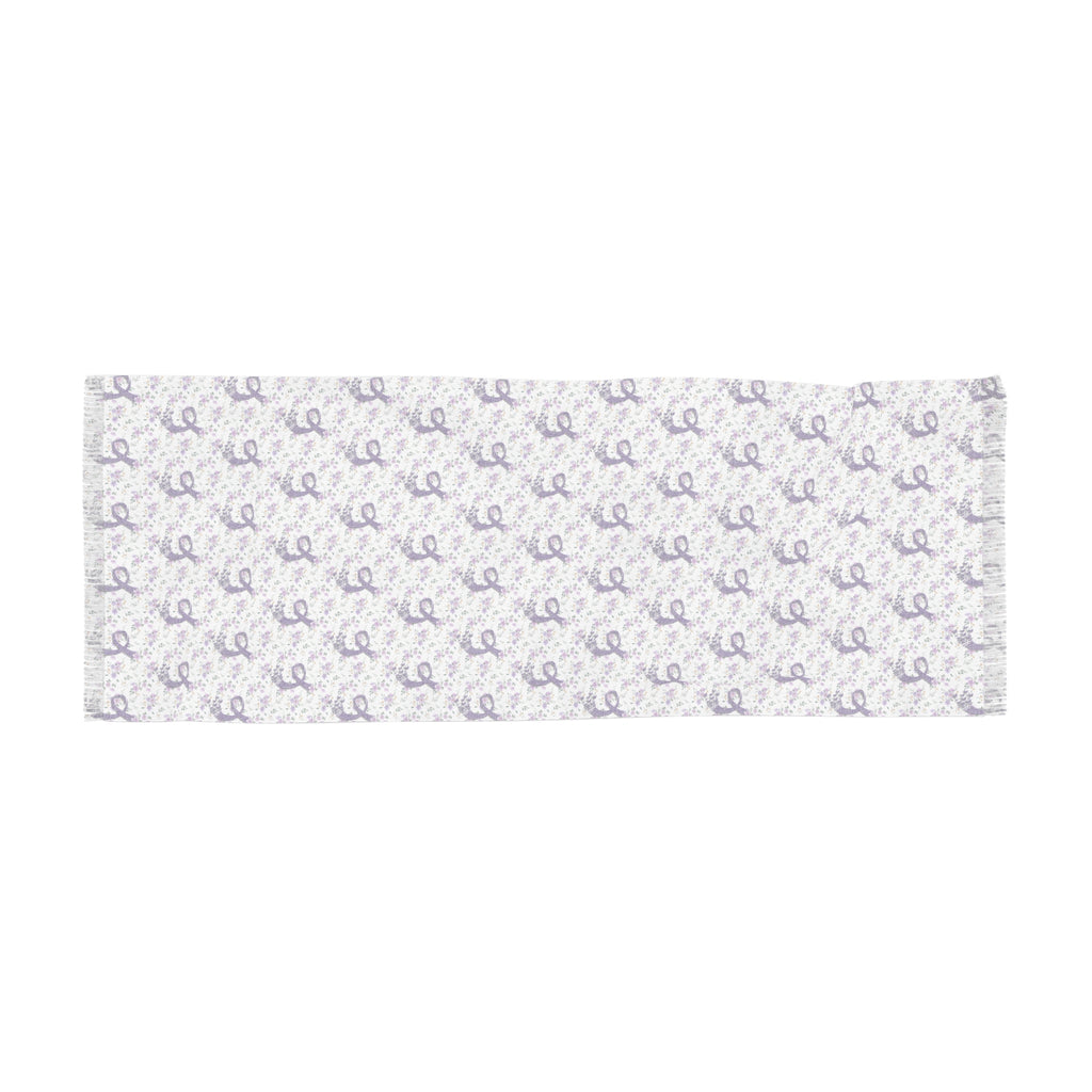 Purple Flowers Epilepsy Awareness Light Scarf
