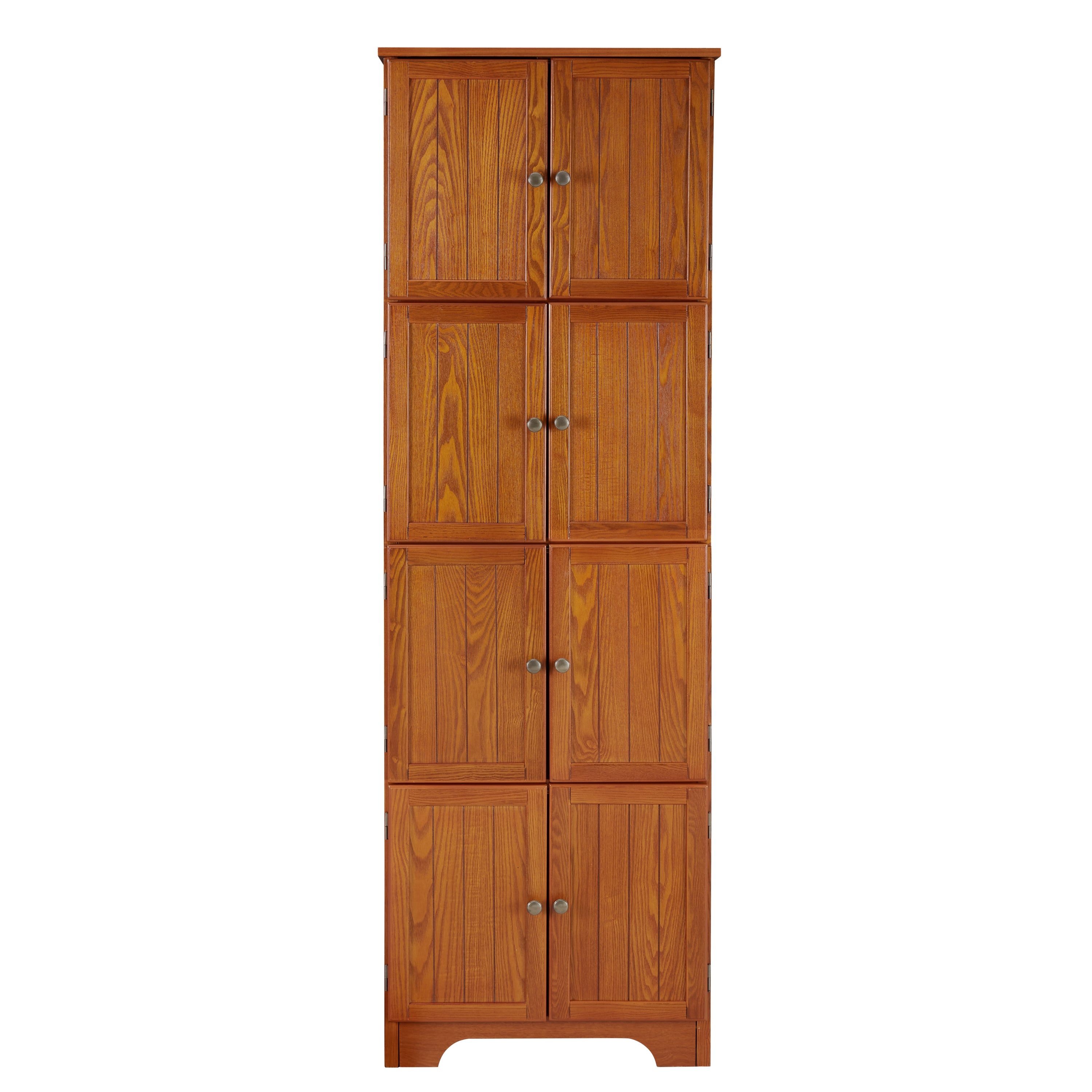 72.4' Tall Storage Cabinet Tall Storage Cabinet with 8 Doors and 4 Shelves ,Bookshelf Living Room, Kitchen, Dining Room, Office  Freestanding Storage Cabinet,Oak