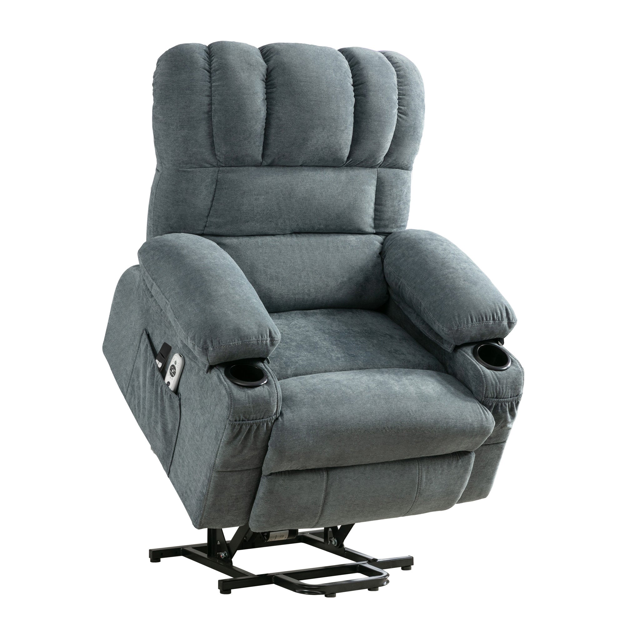 Power Electric massage lift lounge chair, suitable for the elderly, with heating and vibration functions, with USB, can be used for lying down. BLUE
