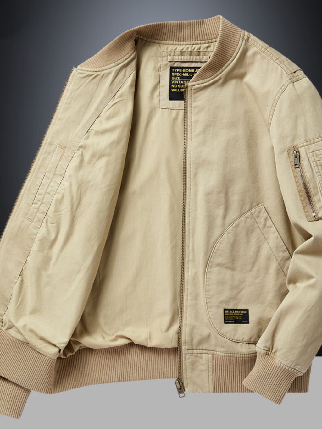 Zip Up Baseball Collar Bomber Jacket