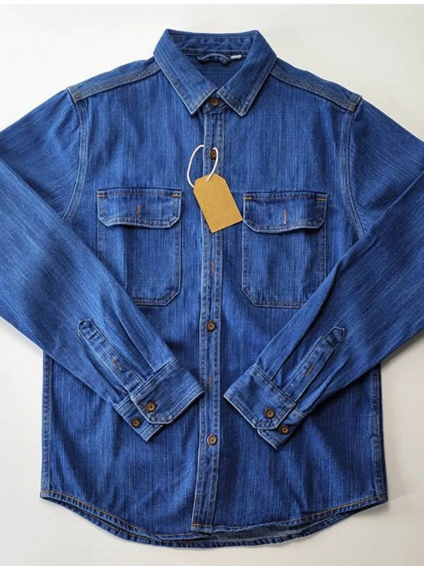 Button Up Long Sleeve Denim Shirt