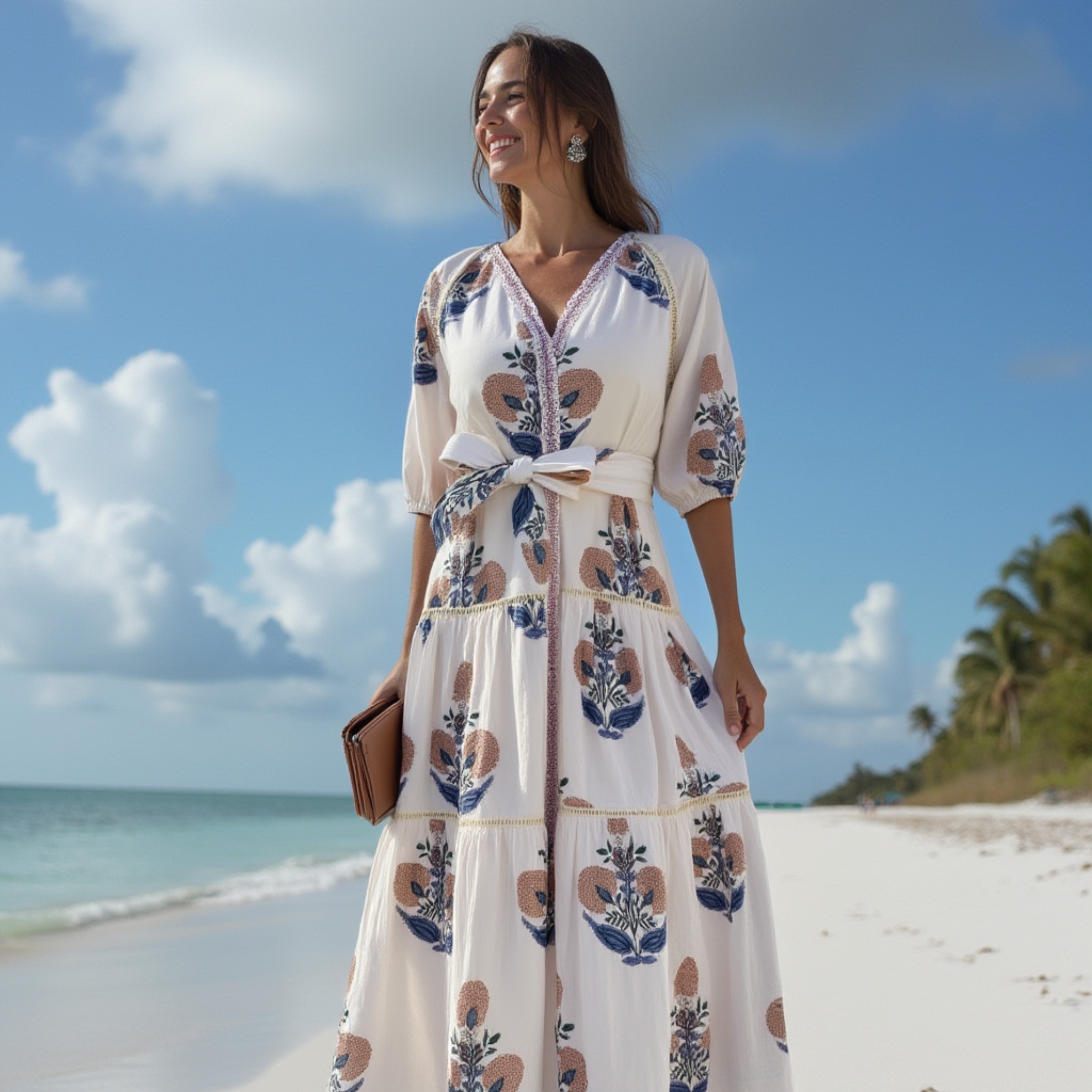Botanica Maxi Dress | Mocha Botanical