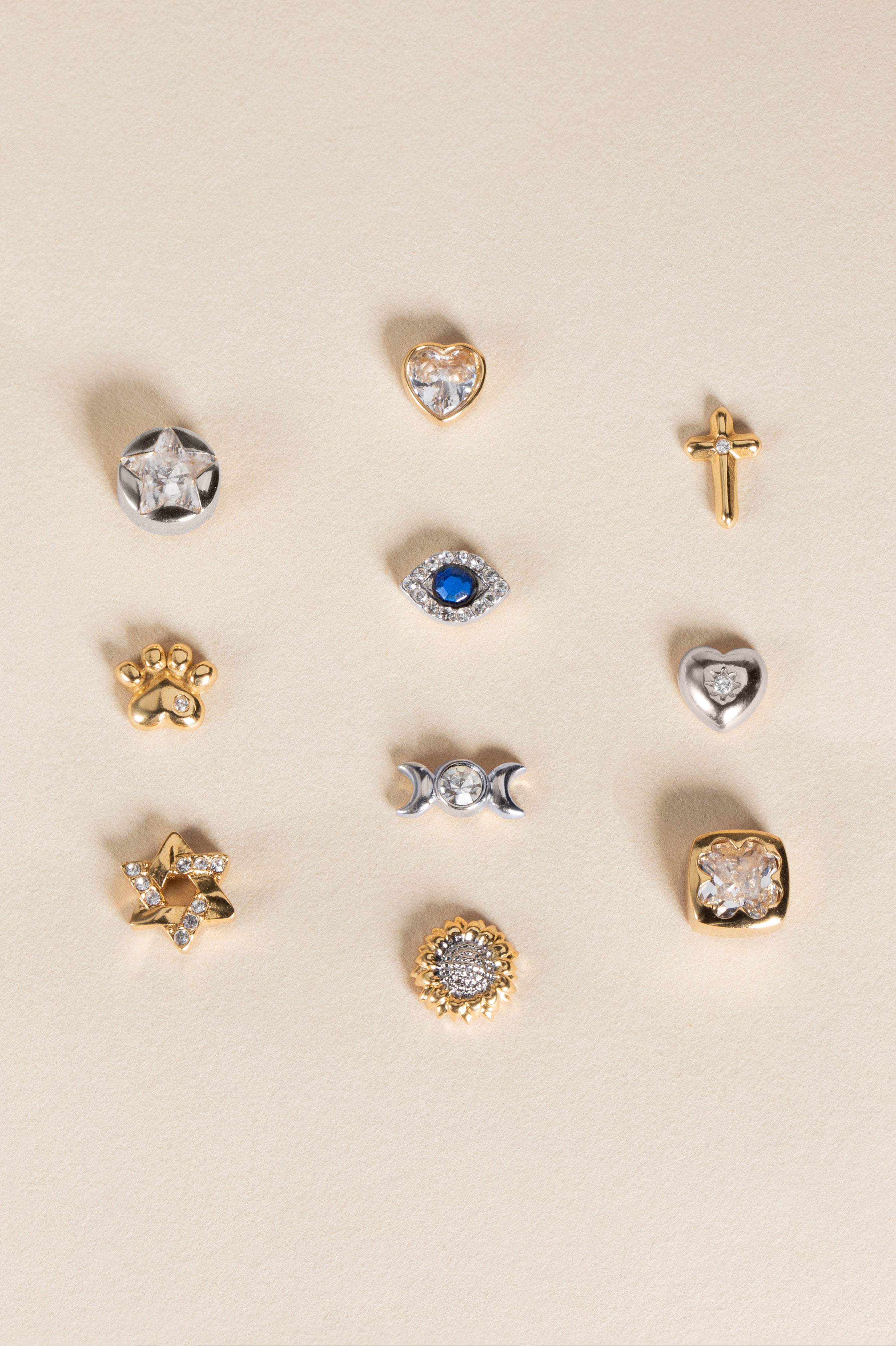 Crystal Puffy Heart Mini Stud Earrings