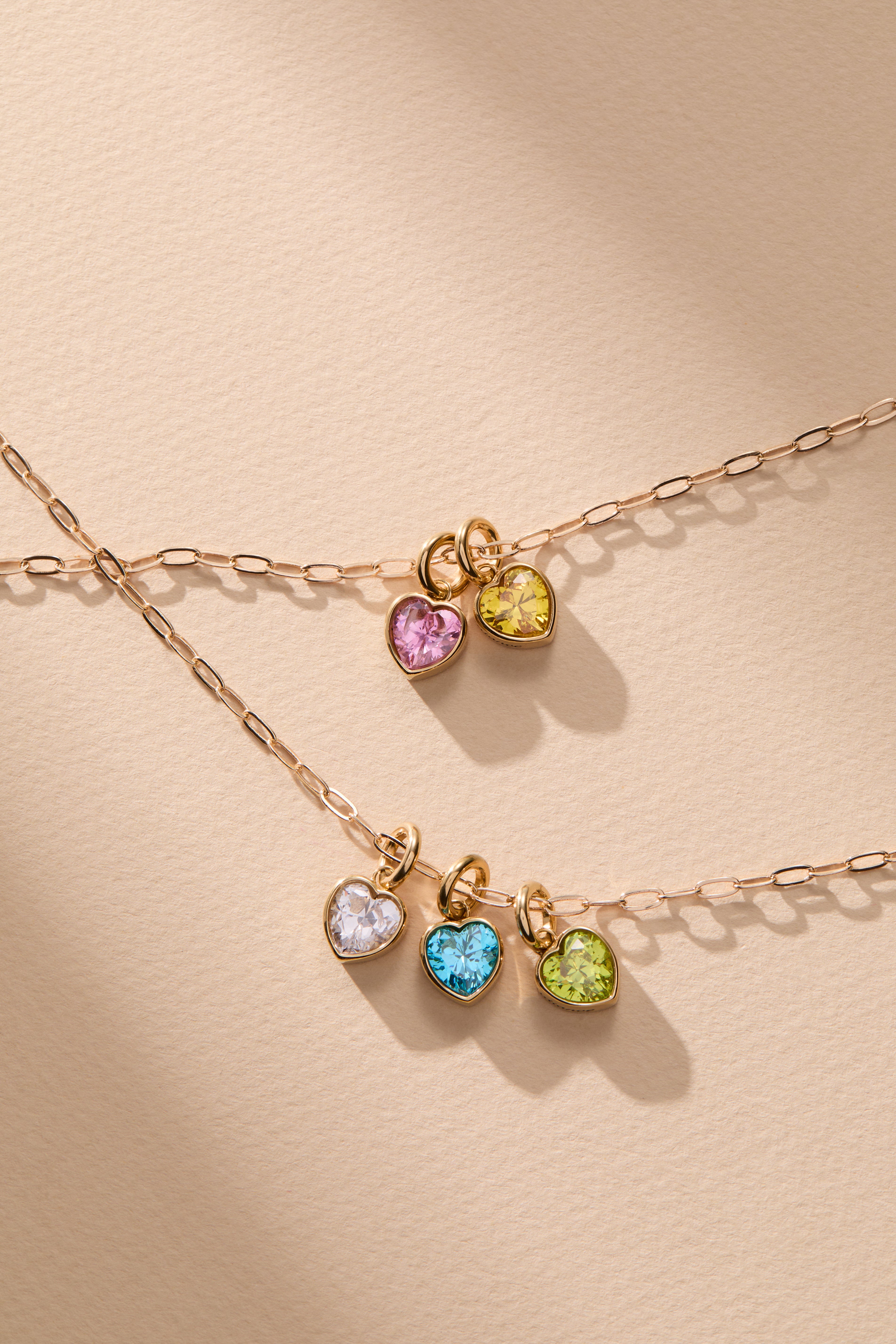 August 'Radiance' Heart Birthstone Charm