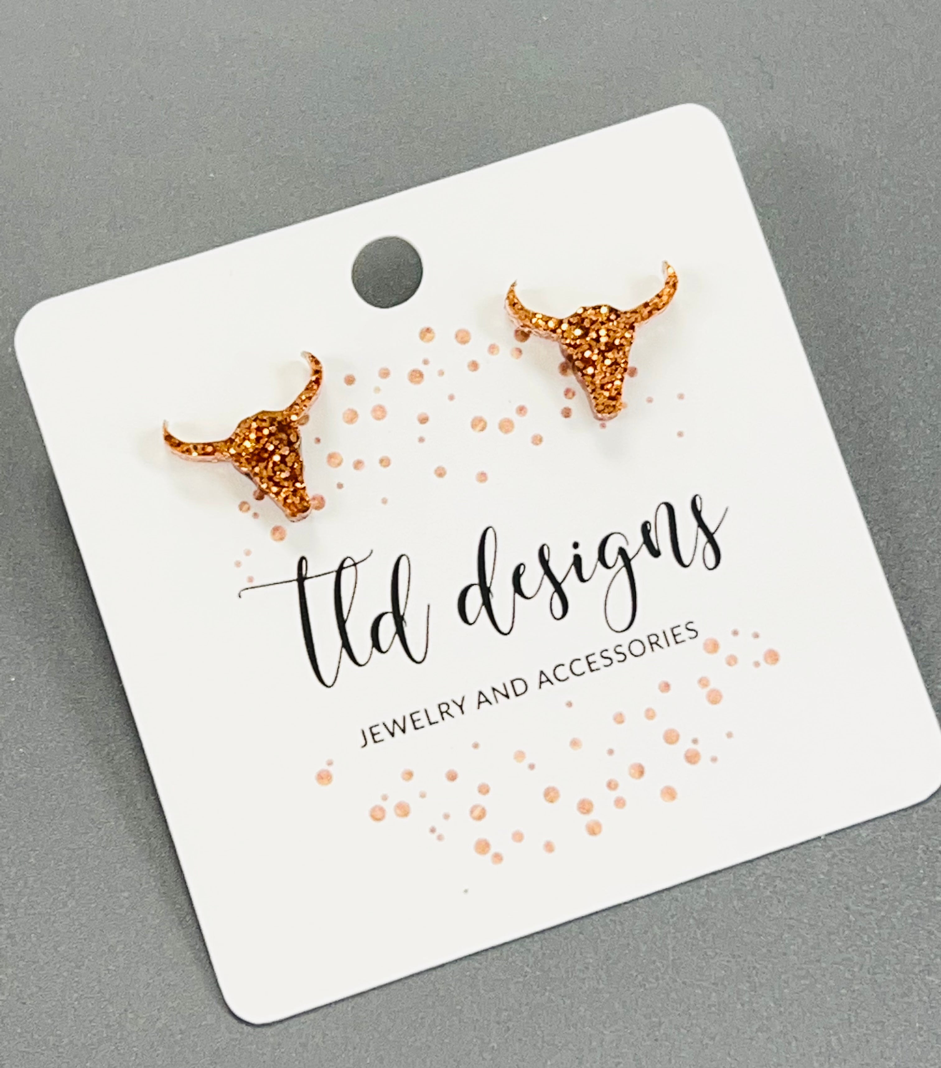 Longhorn Glitter Studs