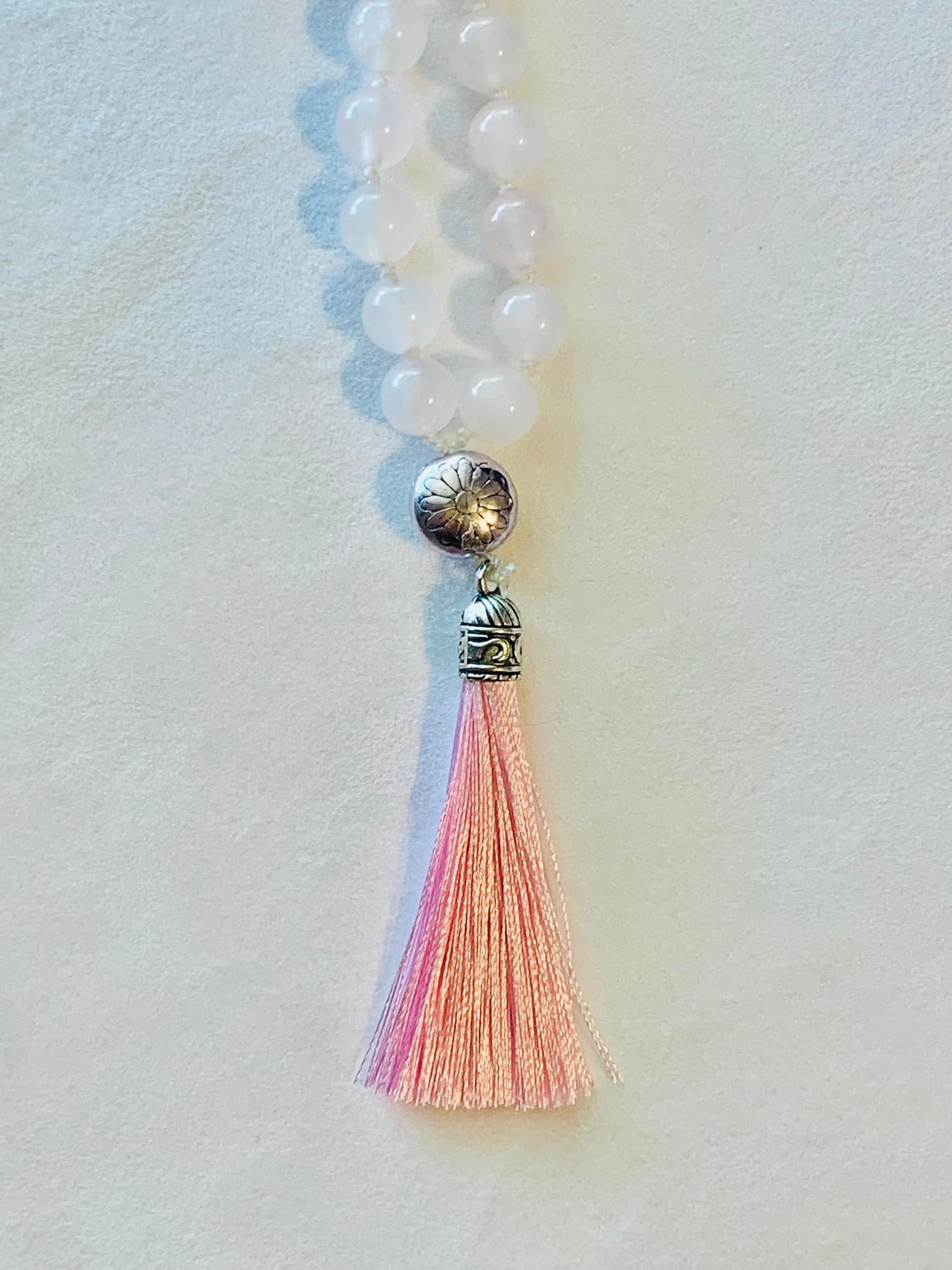 Artemis Mala - Motherly Love at a Lower Price! - Rose Quartz, Rhodonite, Silver Colored Accents