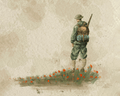 ww1 soldier in poppies