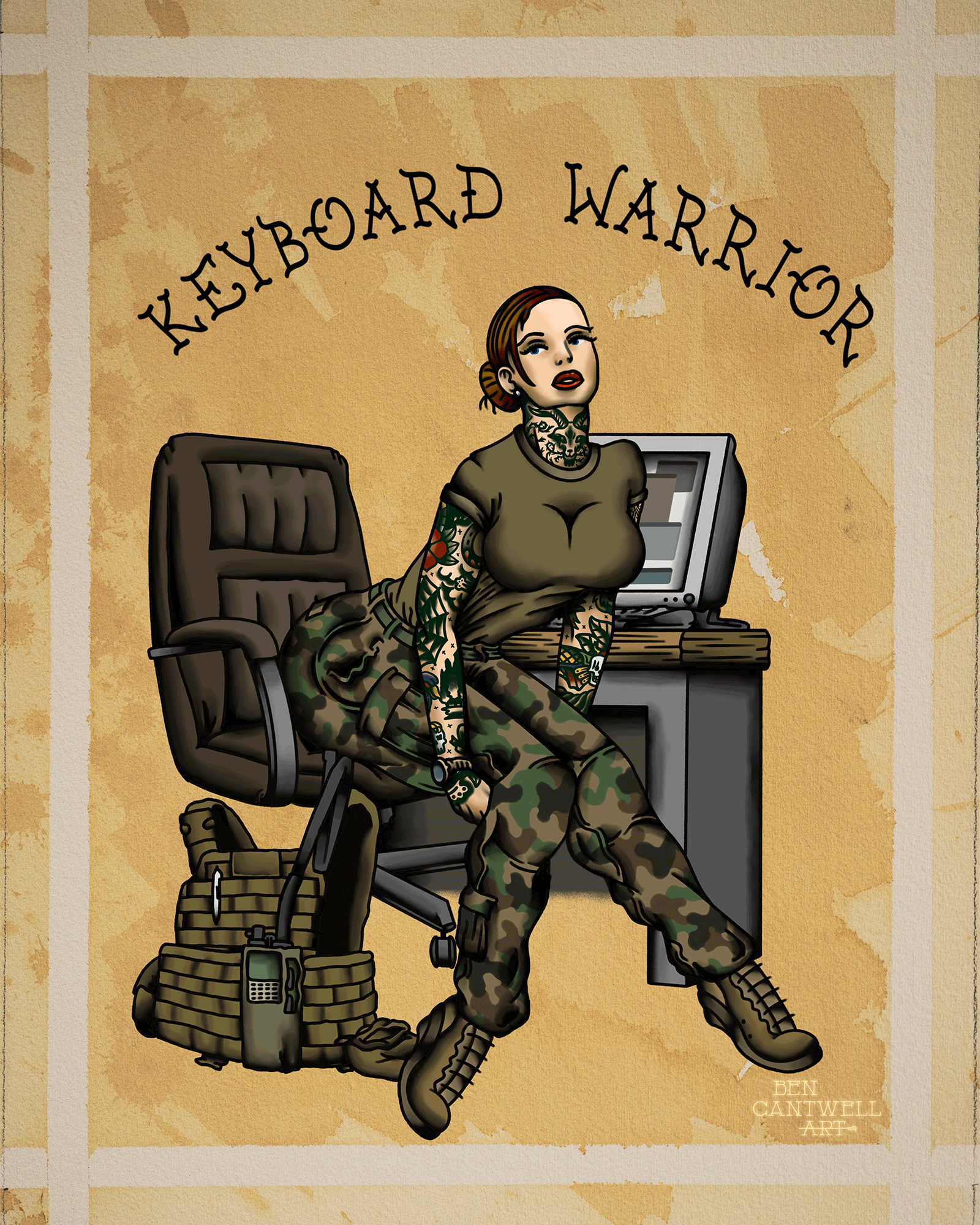 Keyboard Warrior Pinup