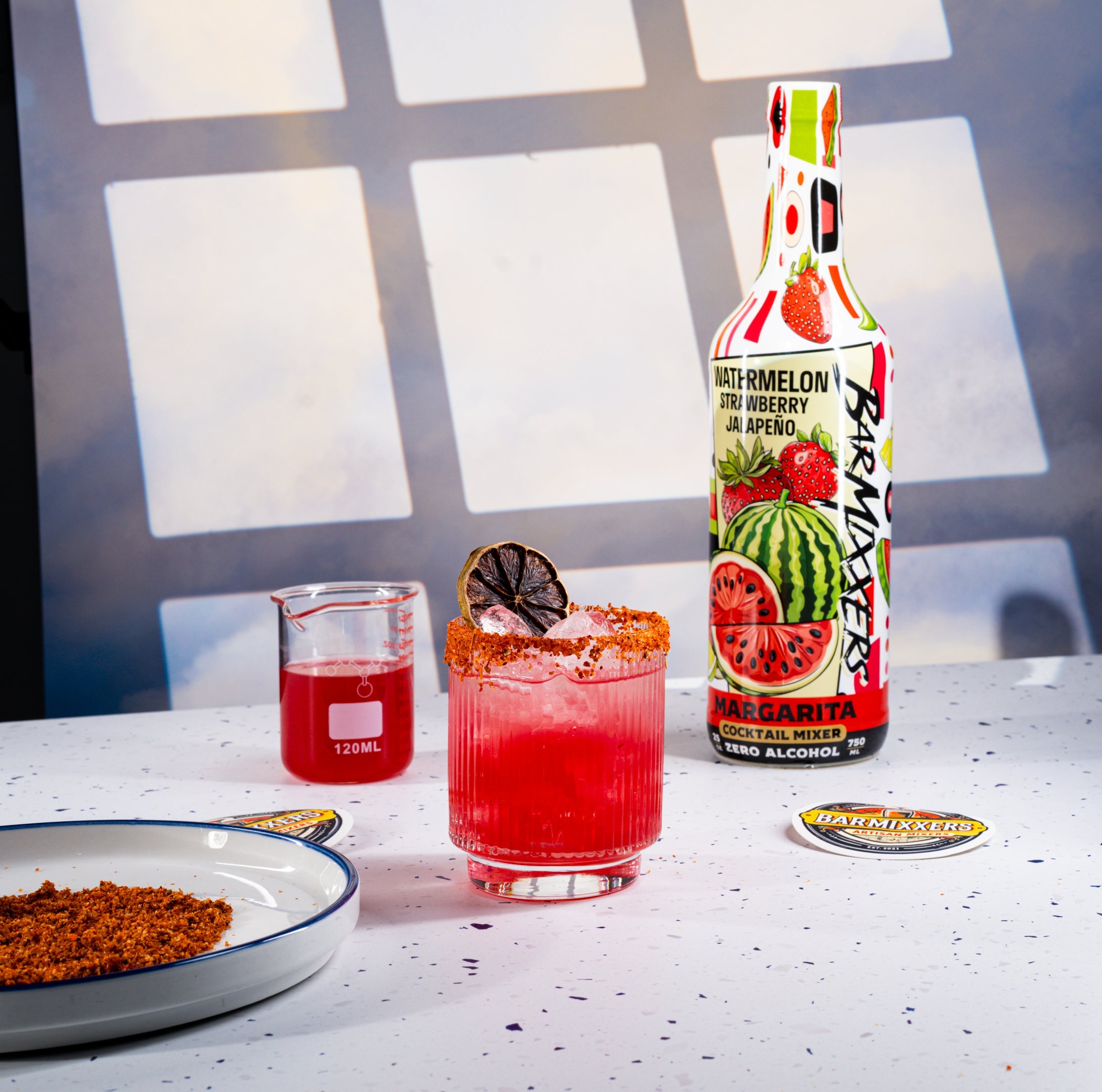 Cocktail Mixer Spicy Watermelon Strawberry Jalapeño Margarita Mix - 750ml