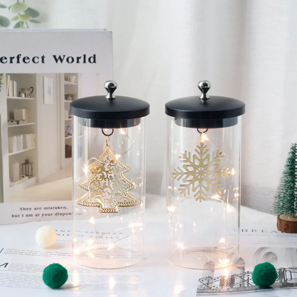 Set of 2-7"H Battery Powered Lights(Gold Leaf Pendant )