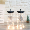 Set of 2-7"H Battery Powered Lights(Sliver Leaf Pendant )
