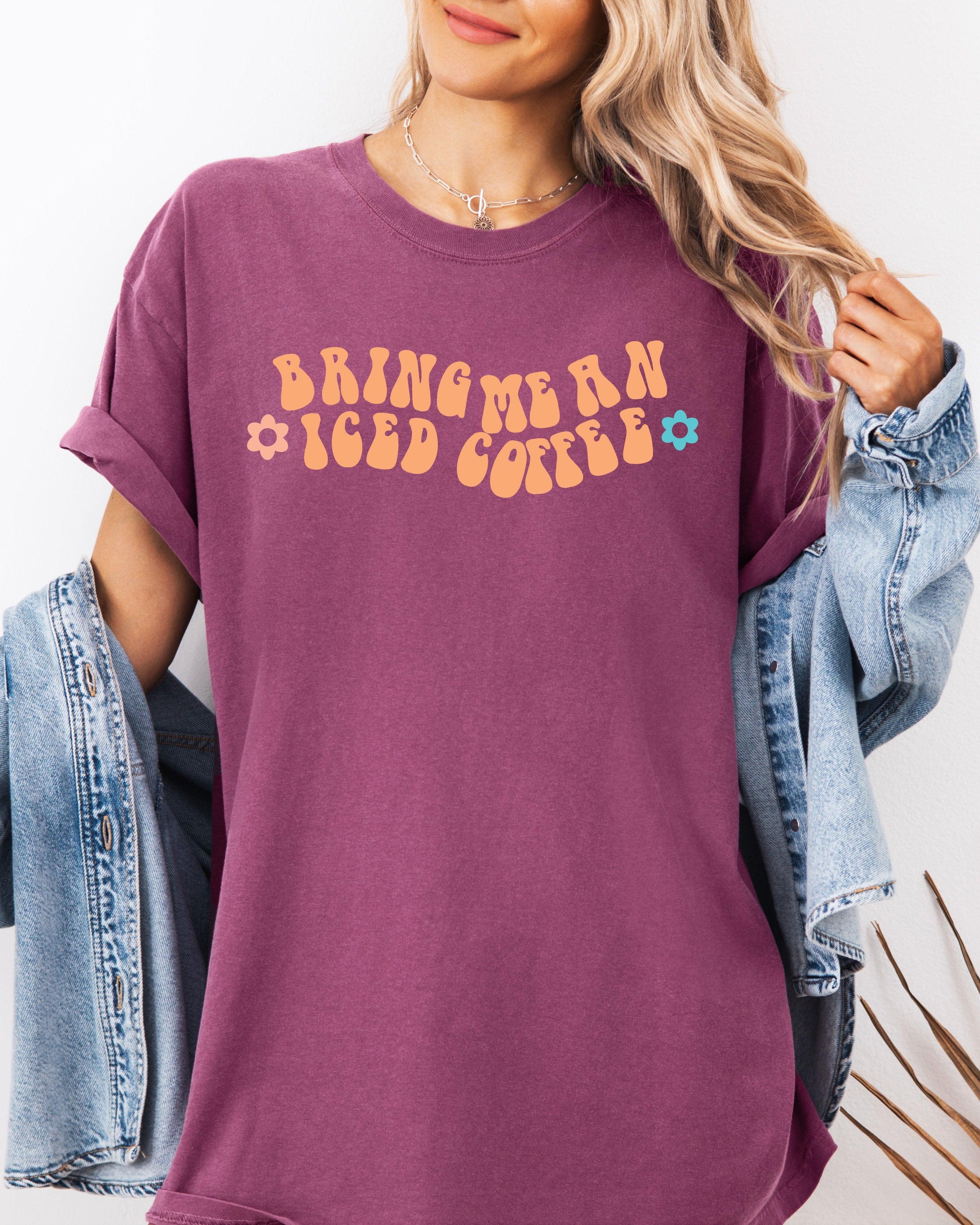 Bring Me an Iced Coffee Latte Comfort Colors Garment-Dyed T-Shirt – Summer Coffee Lover Graphic Tee